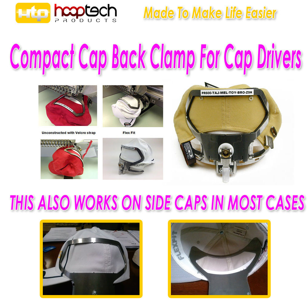 HoopTech Compact Cap Back Clamp for Cap Drivers For Brother PR 600 620 650 655