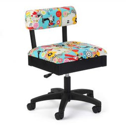 Arrow Hydraulic Sewing Chair in Black with Sew Wow Fabric