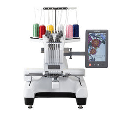 Brother PR680WBNDL Entrepreneur W PR680W 6‑Needle Embroidery Machine with PRNSTD2 Stand and PRCF5 Cap Frame Set and Durkee EZ Frames